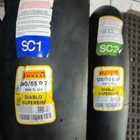 Pirelli Diablo Superbike 120/70-17 + 200/65-17 ban slick balap moge