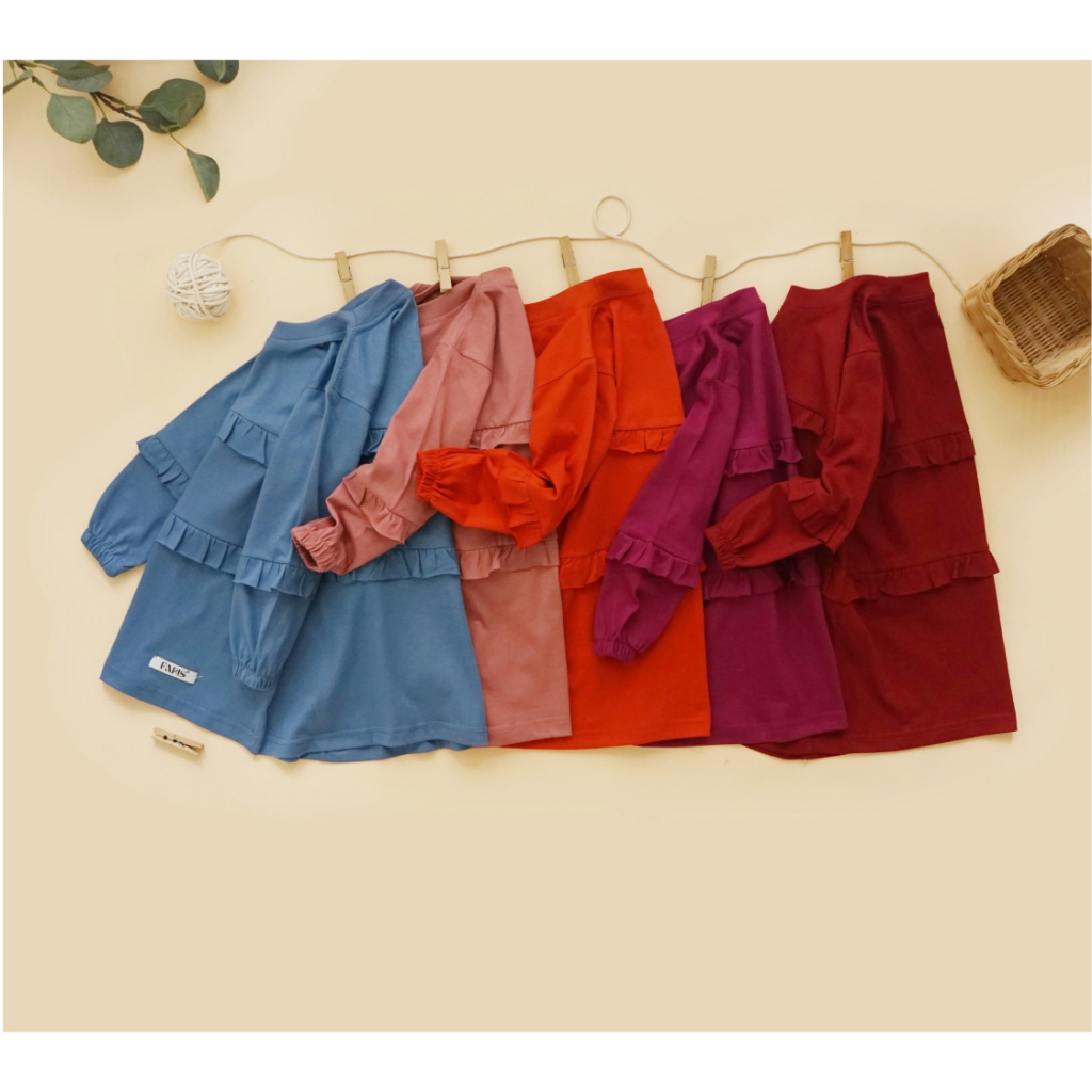 PAHAJEE - Tunik Rempel Anak Perempuan Bahan Pilihan Cotton Combed 20s || PAHAJEE - Tunik Anak Peremp