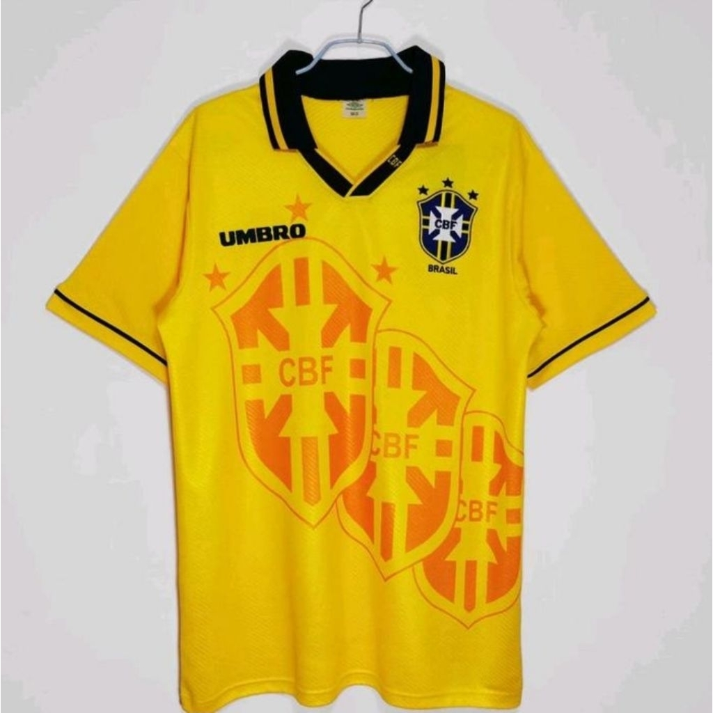 Jersey Kaos Baju Sepak Bola Timnas Tim Nasional Brazil Brasil Brazilia Home Away 3rd Third Kuning Re