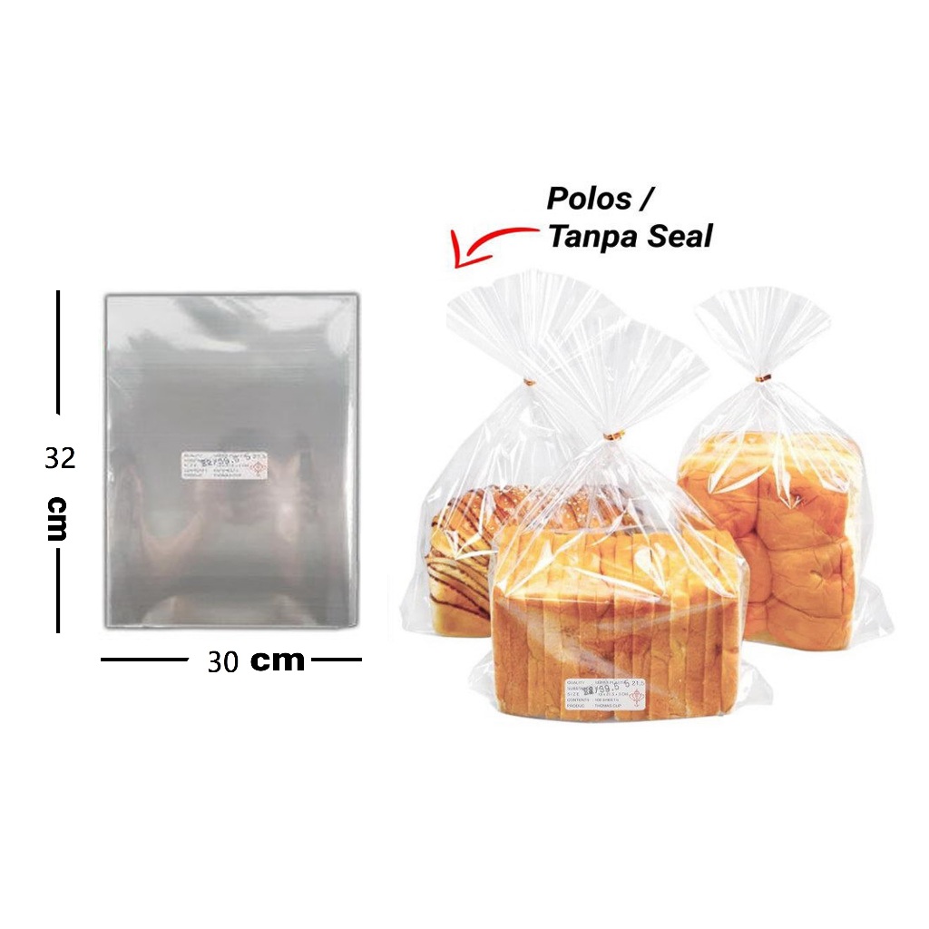 Plastik OPP Roti Polos 25x30+6cm/30x32+6cm