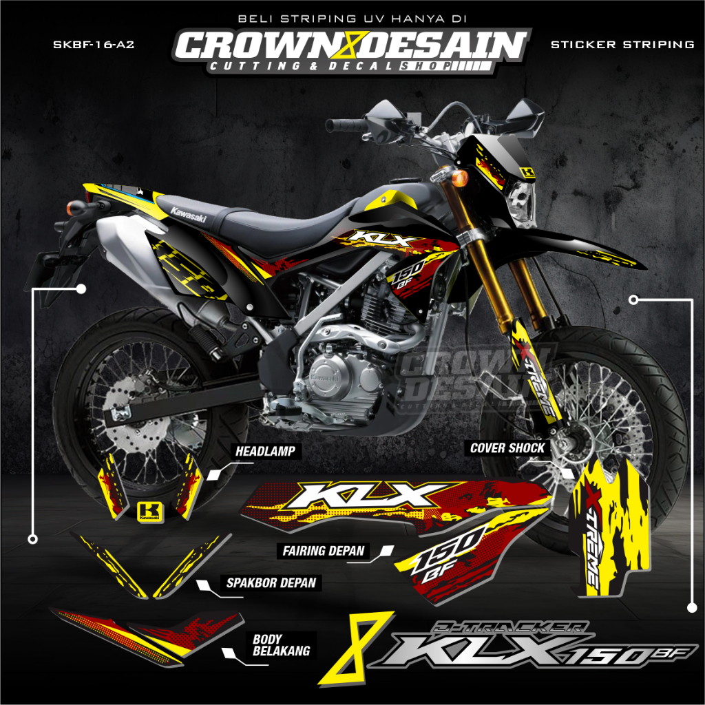 Stiker Striping Kawasaki Klx Bf 150 - Sticker Motor List Variasi KLX BF 150 SE-Striping Klx Bf Extre