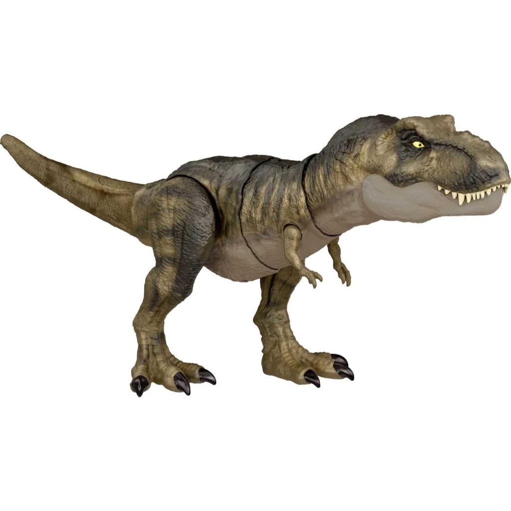 Mattel Jurassic World Dominion Dinosaur Toy, Thrash ‘N Devour Tyrannosaurus Rex Action Figure with S