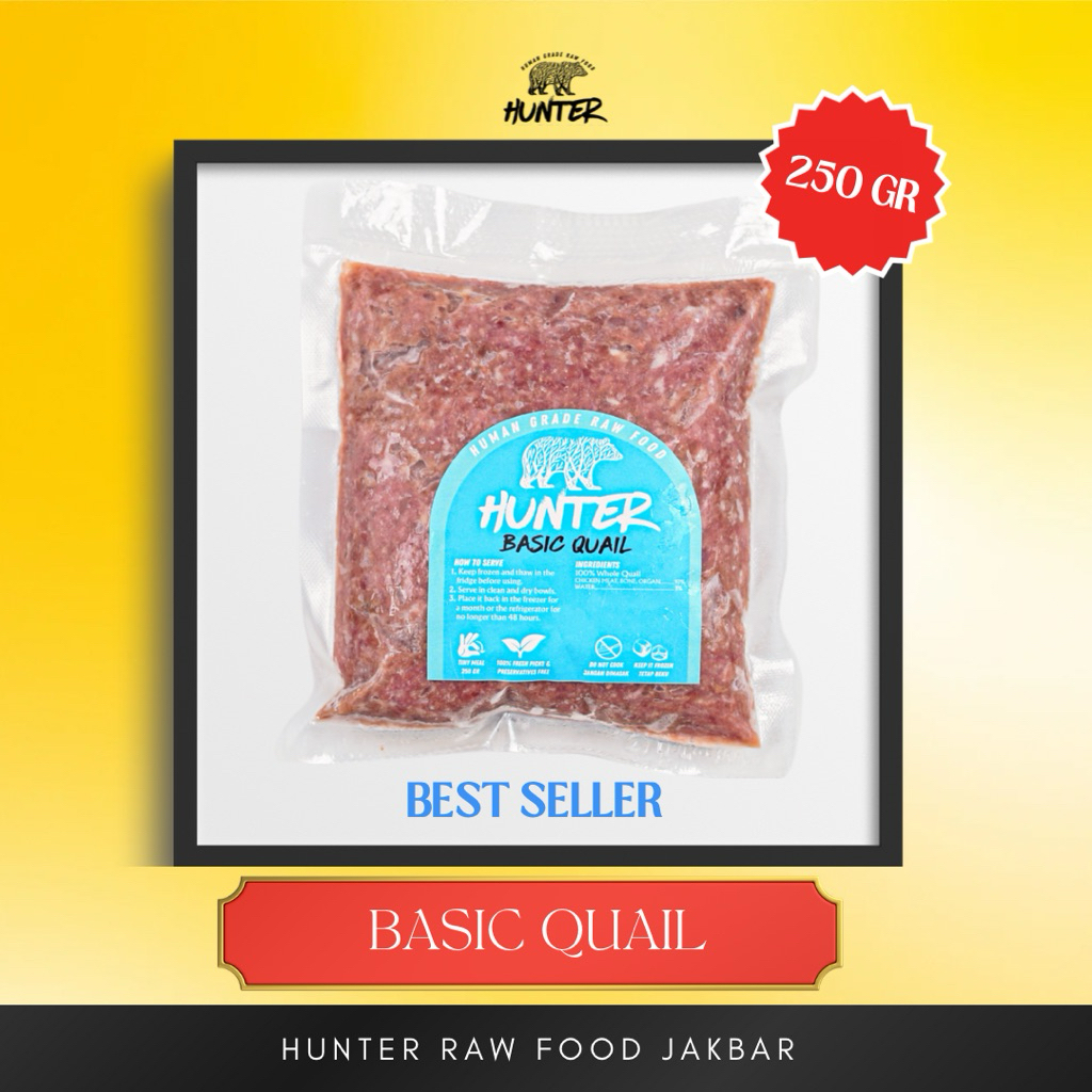 Hunter Raw Food | DAGING PUYUH GILING - 250gr  GROUND QUAIL | PUYUH GILING | Cat Food | Dog Food