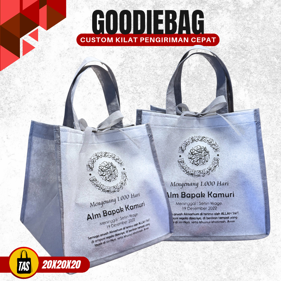 Tas Berkat Acara Mengenang 40 Hari 1000 Hari Wafat Goodiebag Spundbond Bisa Custom Design Tahlil KSP