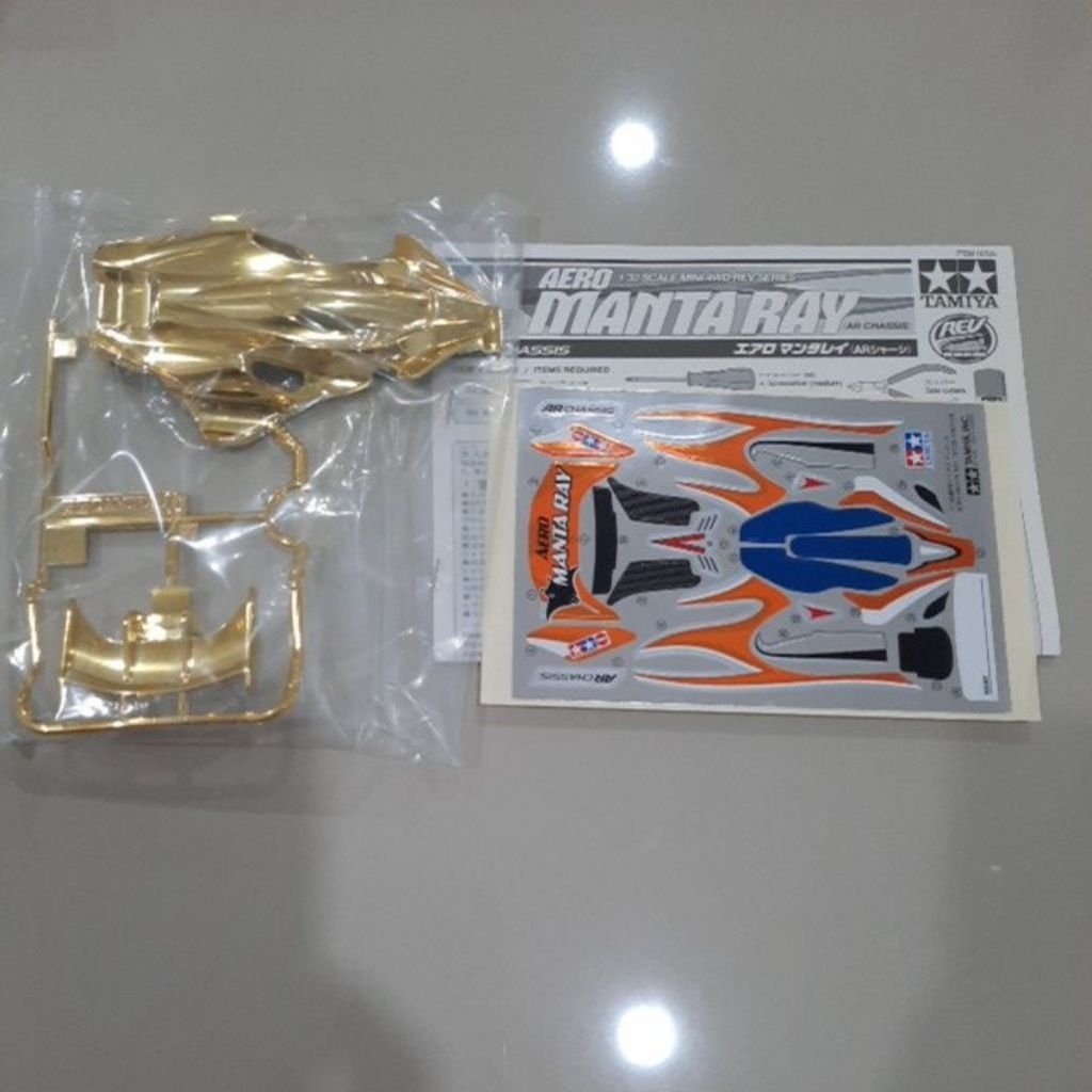 Body Aero Manta Ray Gold Metallic + Decal Ori Tamiya Body Aero Mantaray Gold Ori