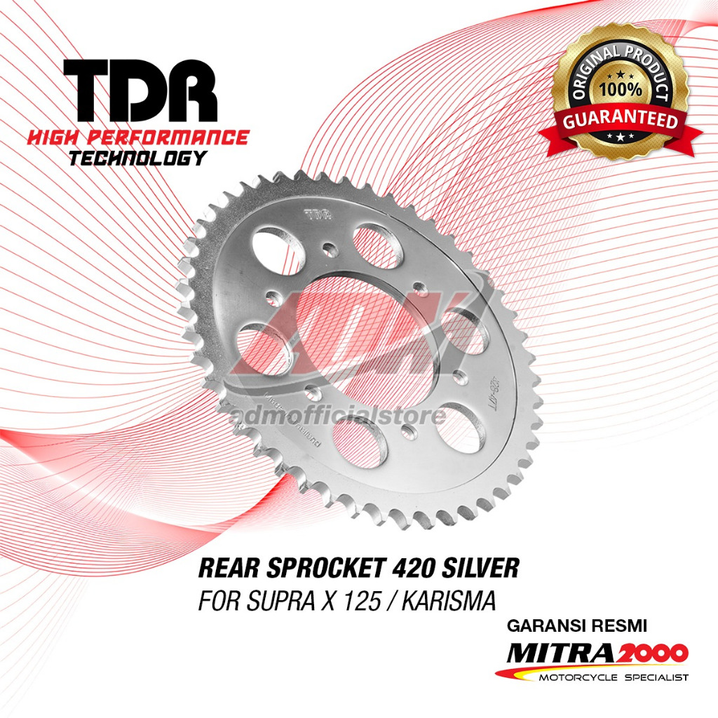 Gir TDR Sprocket Supra X 125 / Karisma (420) Depan & Belakang