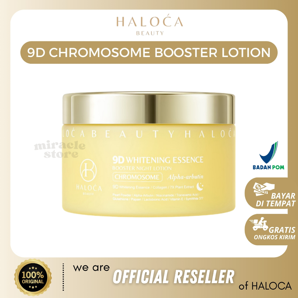[MIRACLE STORE] HALOCA BEAUTY - HB CHROMOSOME 9D Whitening Essense Lotion Malam Original by Hallowic