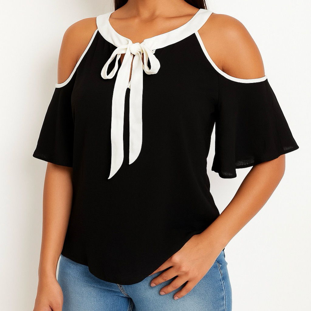 atasan wanita blouse elegan lengan pendek import baju terkini