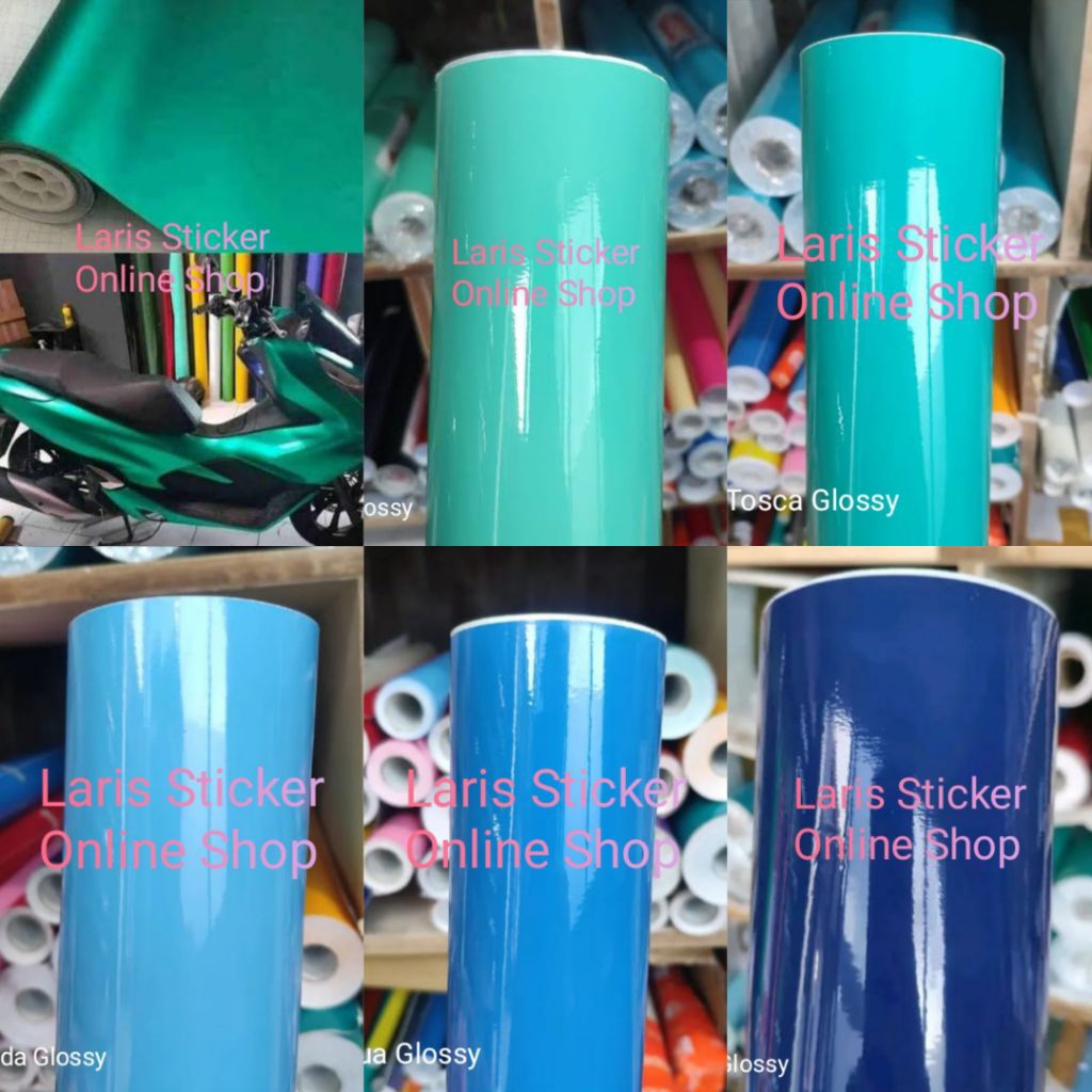 Skotlet Stiker Motor Tosca, Hijau, Biru, Mint Doff Glossy/Glossy Skotlet Motor Hijau Mint Glossy Sko