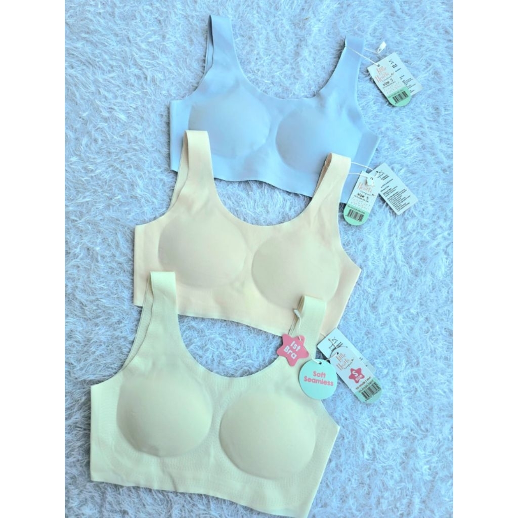 FIRST BRA MINI SET LITTLE HEARTS BY YOUNG HEARTS ANAK SOFT SEAMLESS TANPA KAIT BUSA NORMAL POLOS Y01