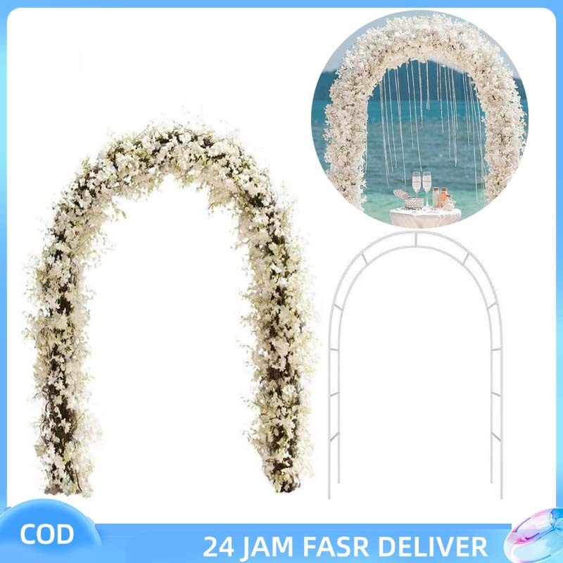 RF - 1set Besi Dekorasi Pelaminan Gapura Pintu Masuk Garden Arch 2.4m X 1.4m Wedding Backdrop