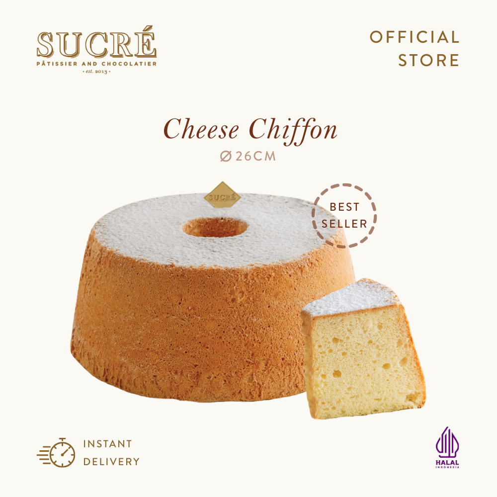 Sucre Patissier Cheese Chiffon Cake - Kue Ulang Tahun Birthday Cake 26cm