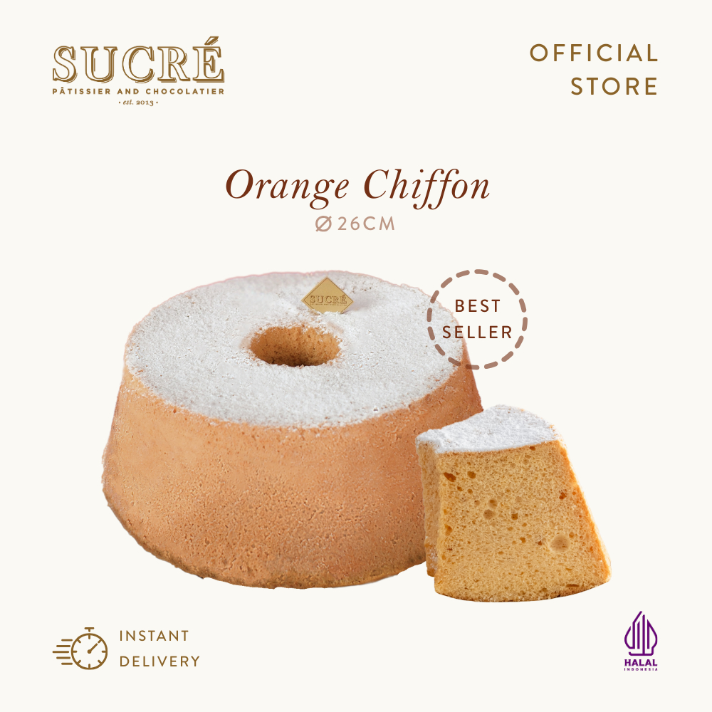Sucre Patissier Orange Chiffon Cake - Kue Ulang Tahun Birthday Cake 26cm