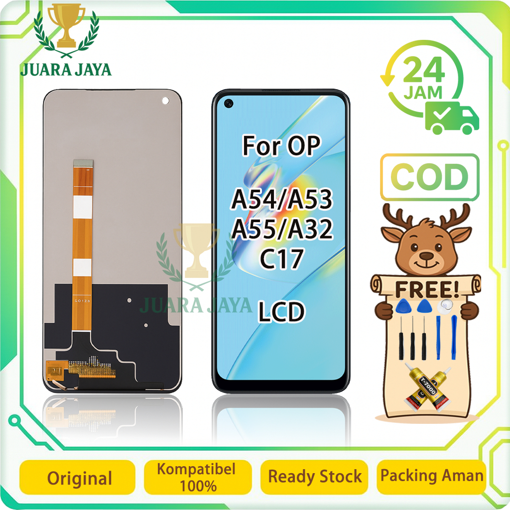 LCD FOR OPPO A54 / A53 / A32 / C17 UNIVERSAL FULLSET Touchscreen LCD HP OG TOUCHSCREEN