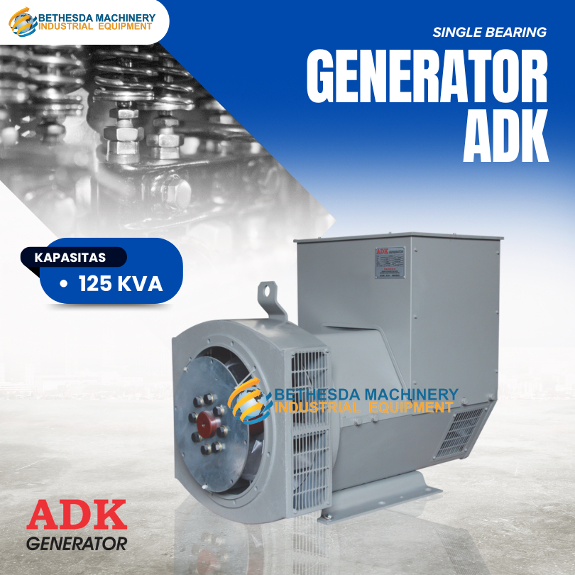 ADK Generator 125 Kva 100 Kw - Single / Double Bearing 3Phase