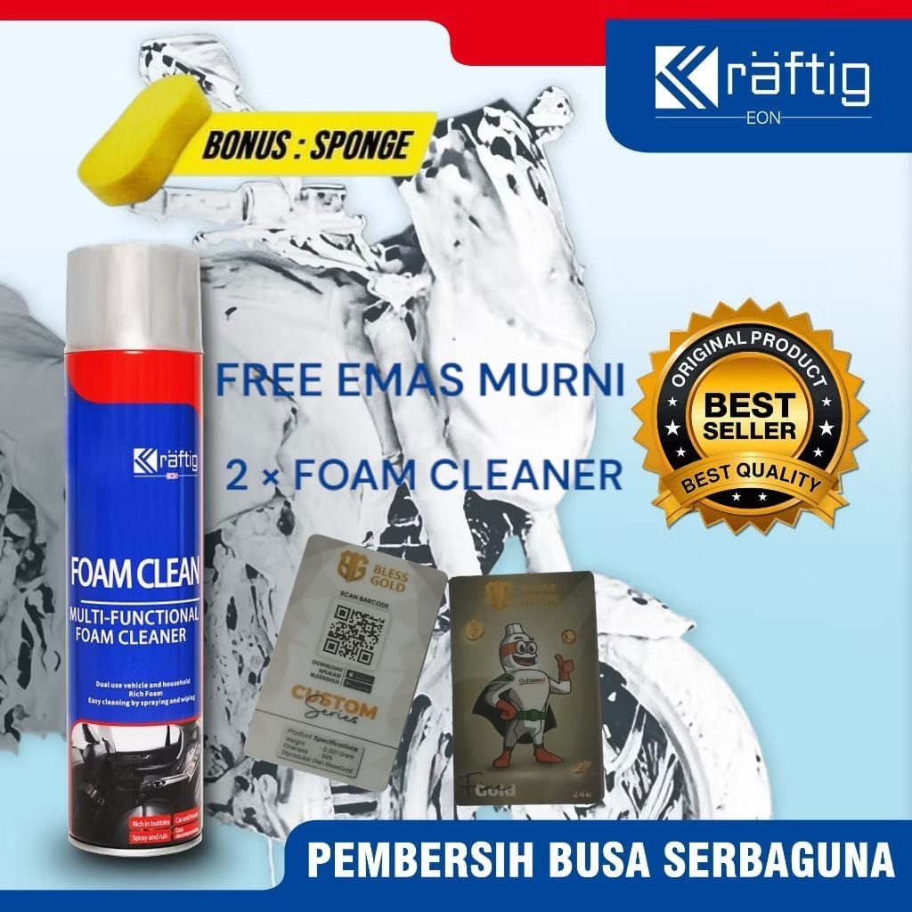 1 botol kraftig eon pembersih interior mobil serbaguna foam cleaner/pembersih jok motor karpet, sofa