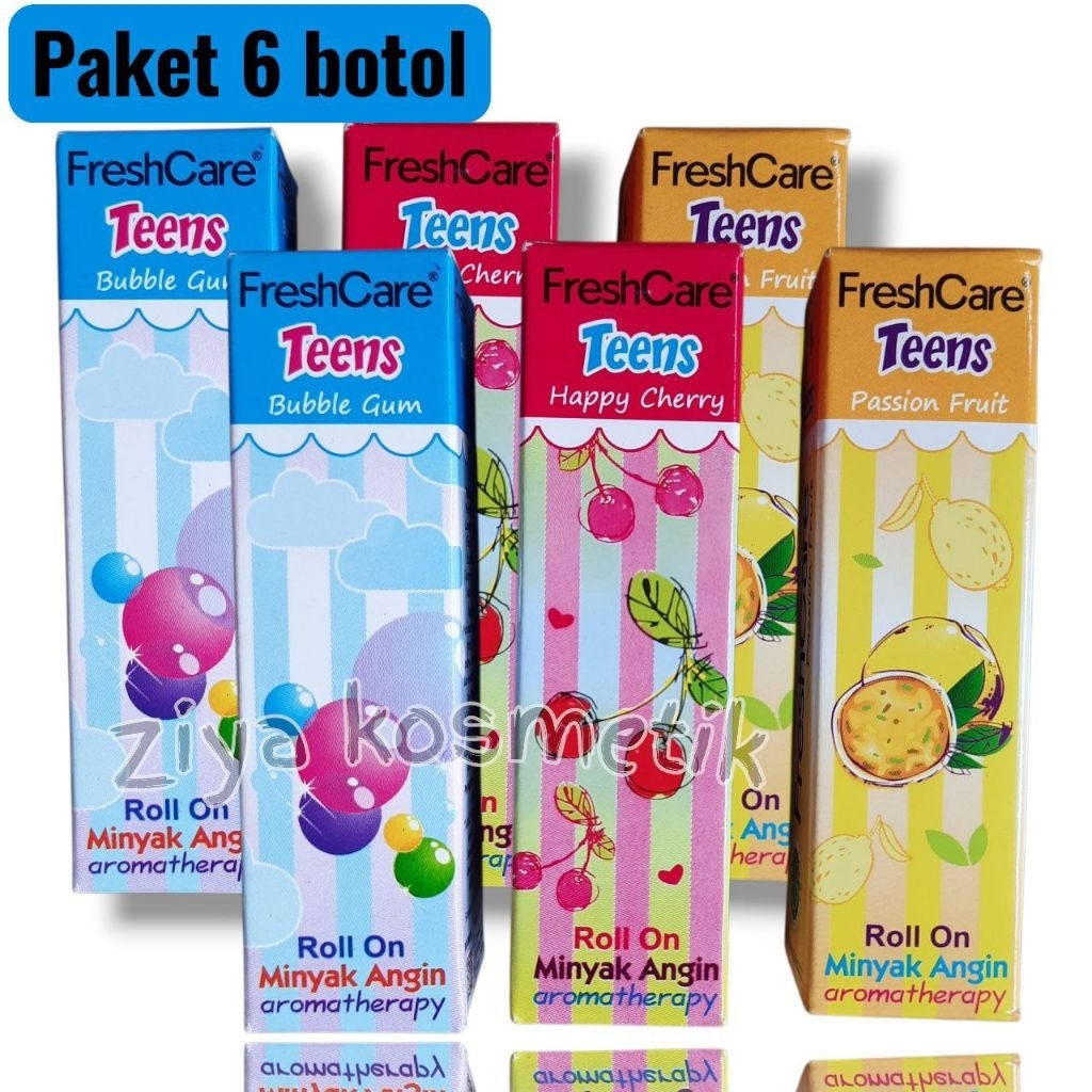 Paket 6 - Fresh Care Teens 10ml - Fresh Care Anak - FreshCare Teens Bubble Gum - FreshCare Teens Hap