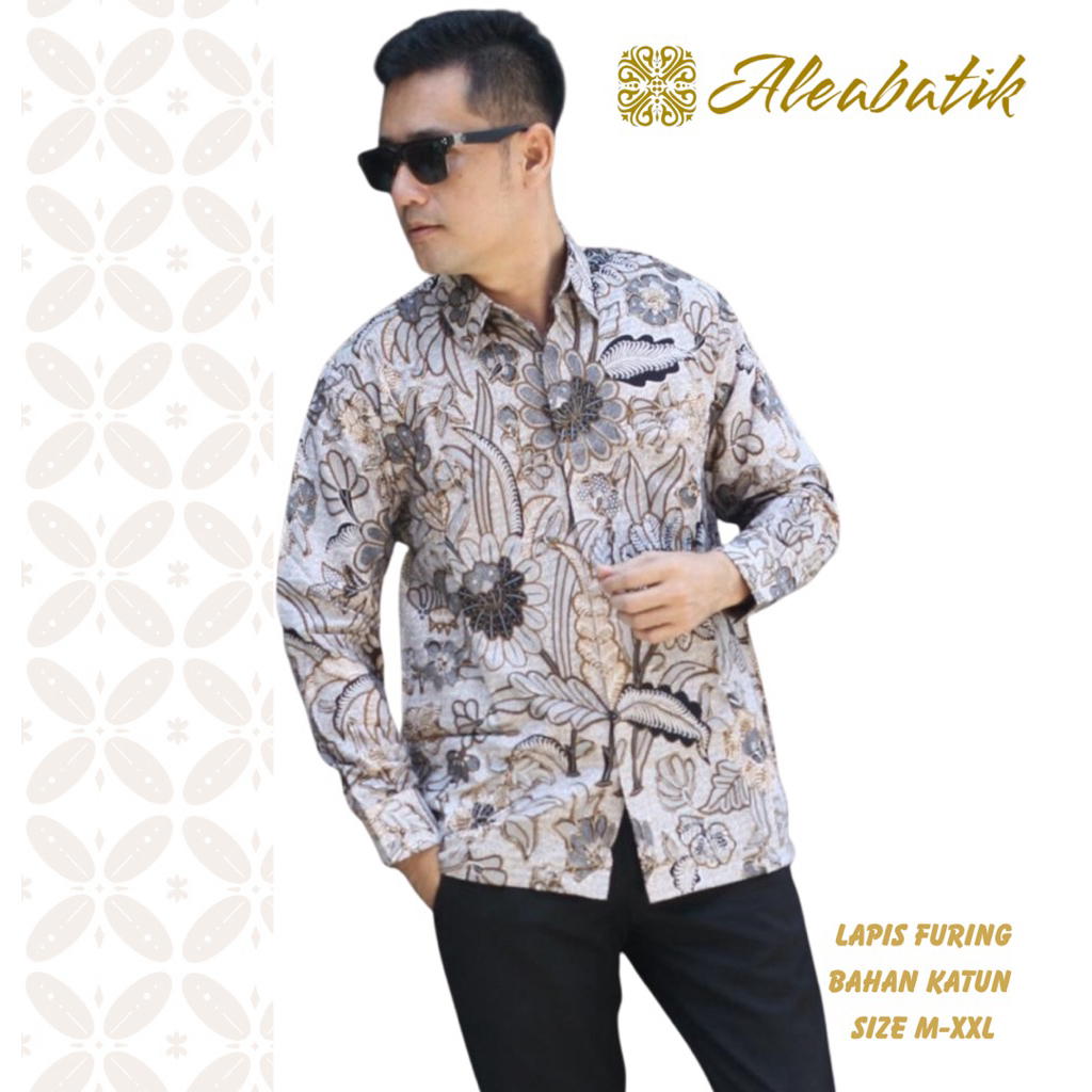 Baju Kemeja Batik Cowok Lengan Panjang Atasan Batik Premium High Quality