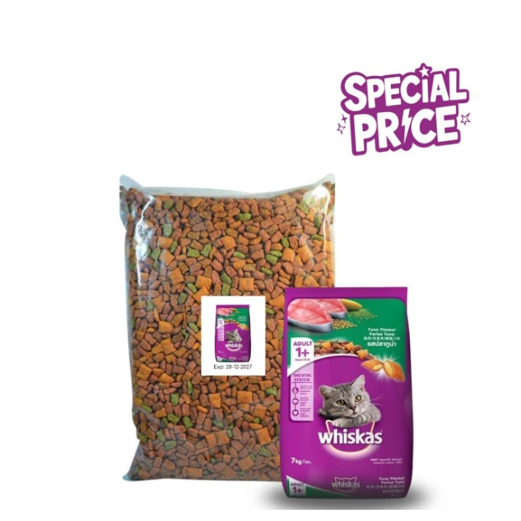 whiskas kering makanan kucing 1 kg gratis kitekat basah 1 pcs