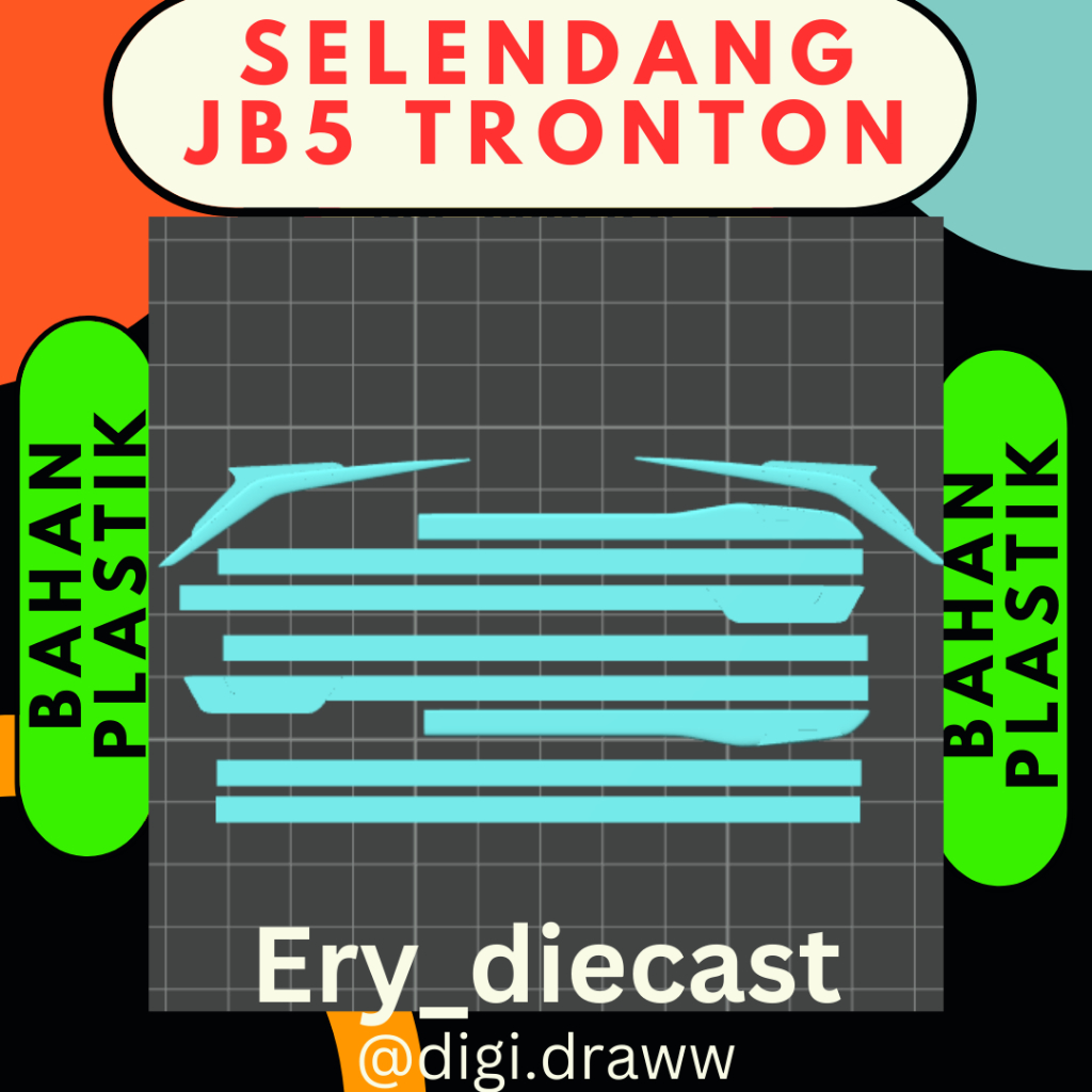 Selendang panjang dan geprek jetbus 5 / jb5 miniatur bus RKC TRONTON 1:35 bahan plastik