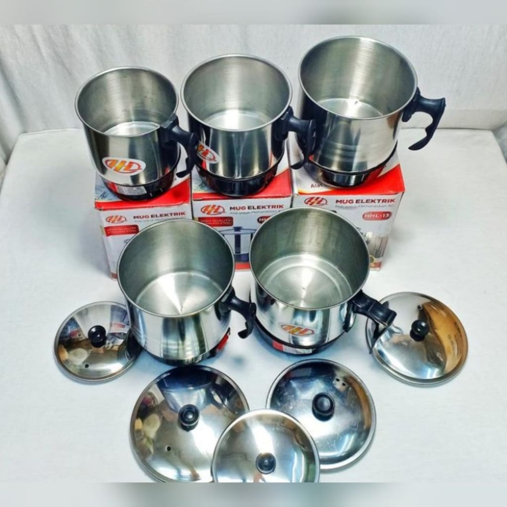 CUCI GUDANG Mug Stainless Elektrik 11-15 cm Teco Pemanas Air Listrik