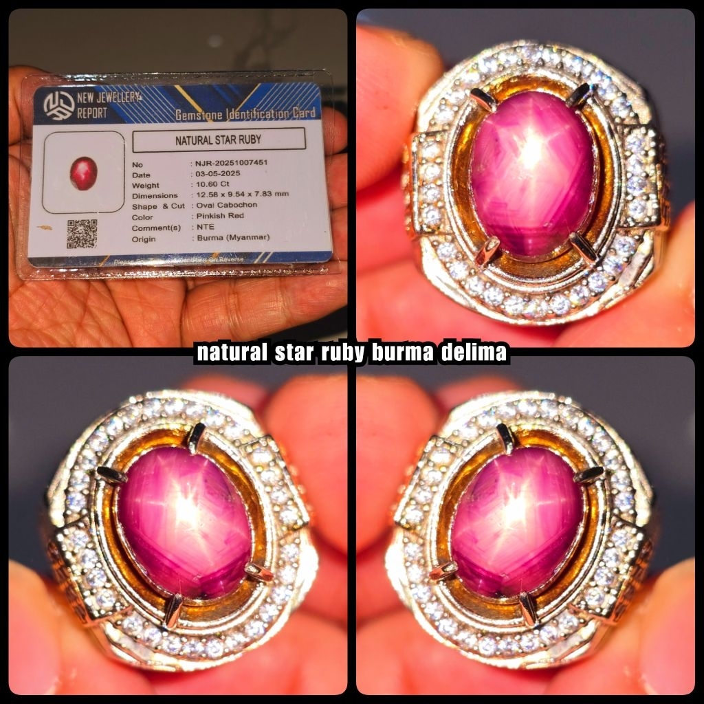natural permata star ruby delima HQ jumbo asli burma