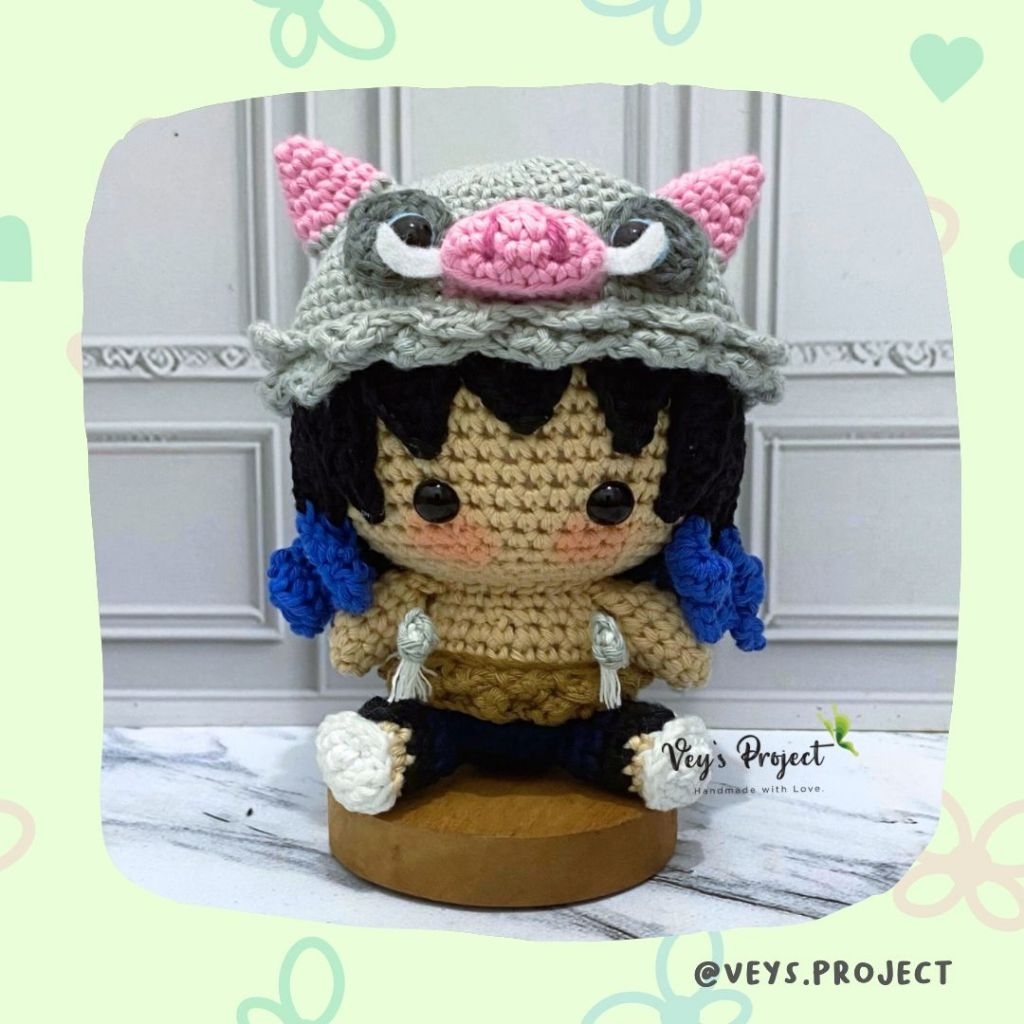 Boneka Rajut Inosuke Demon Slayer - Inosuke Demon Slayer Amigurumi