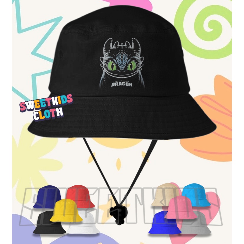 Topi Bucket Hat Anak Toothless Dragon / Topi Anak Toothless Baby Dragon