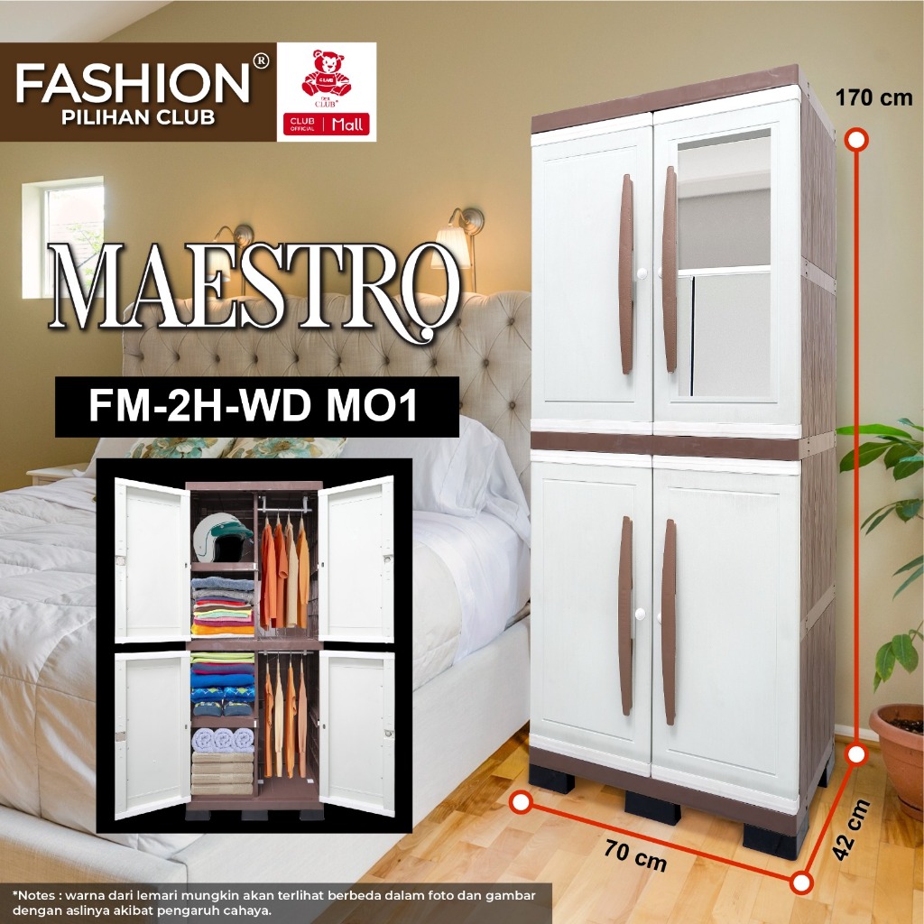 CLUB Fashion Maestro - Lemari Pakaian Plastik - Lemari Plastik Berkualitas - Lemari Gantung Baju