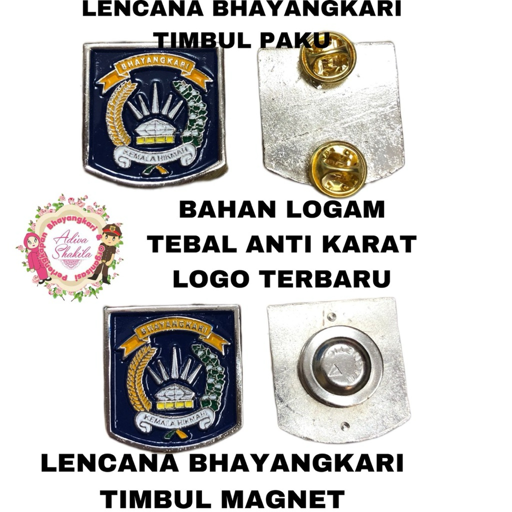 ADIVA -- LENCANA / PIN BROS BHAYANGKARI TIMBUL BELAKANG PAKU / MAGNET