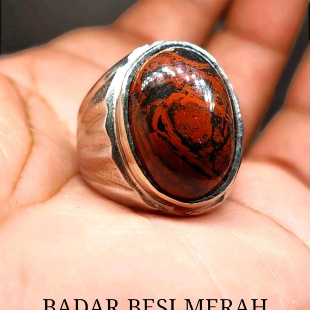 cincin badar besi cabe kebumen Natural / cincin cabe merah / cincin batu akik natural