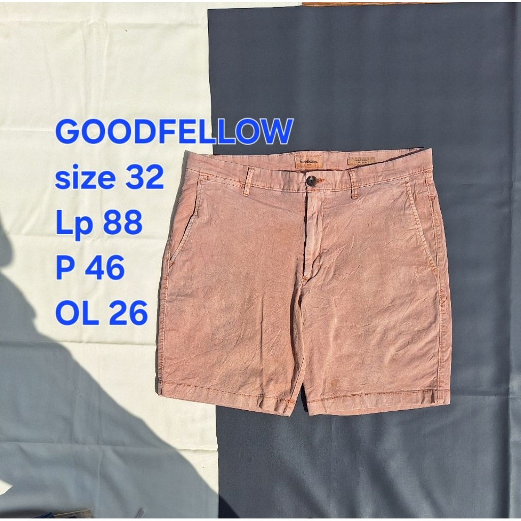 Celana Pendek GOODFELLOW Linded Short Pants Katun Chino Bata