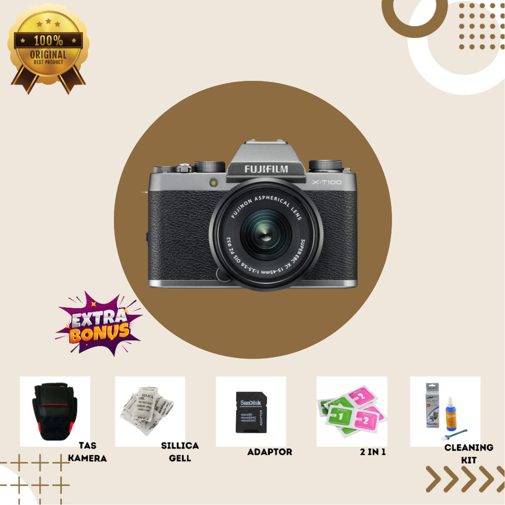 [KAMERA MIRRORLESS] FUJIFILM XT100 GREY MULUS SECOND BERGARANSI ORIGINAL