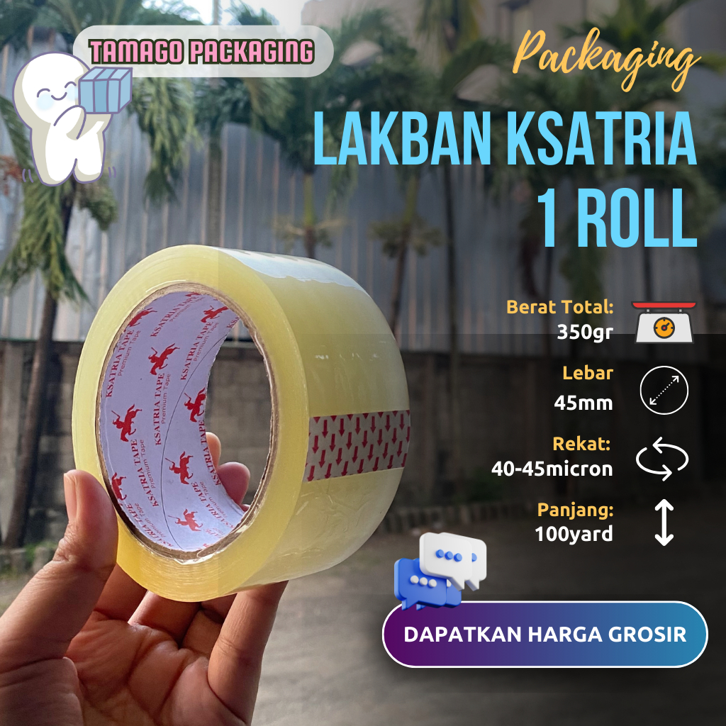 Lakban OPP Tape / Lakban Bening KSATRIA Tape