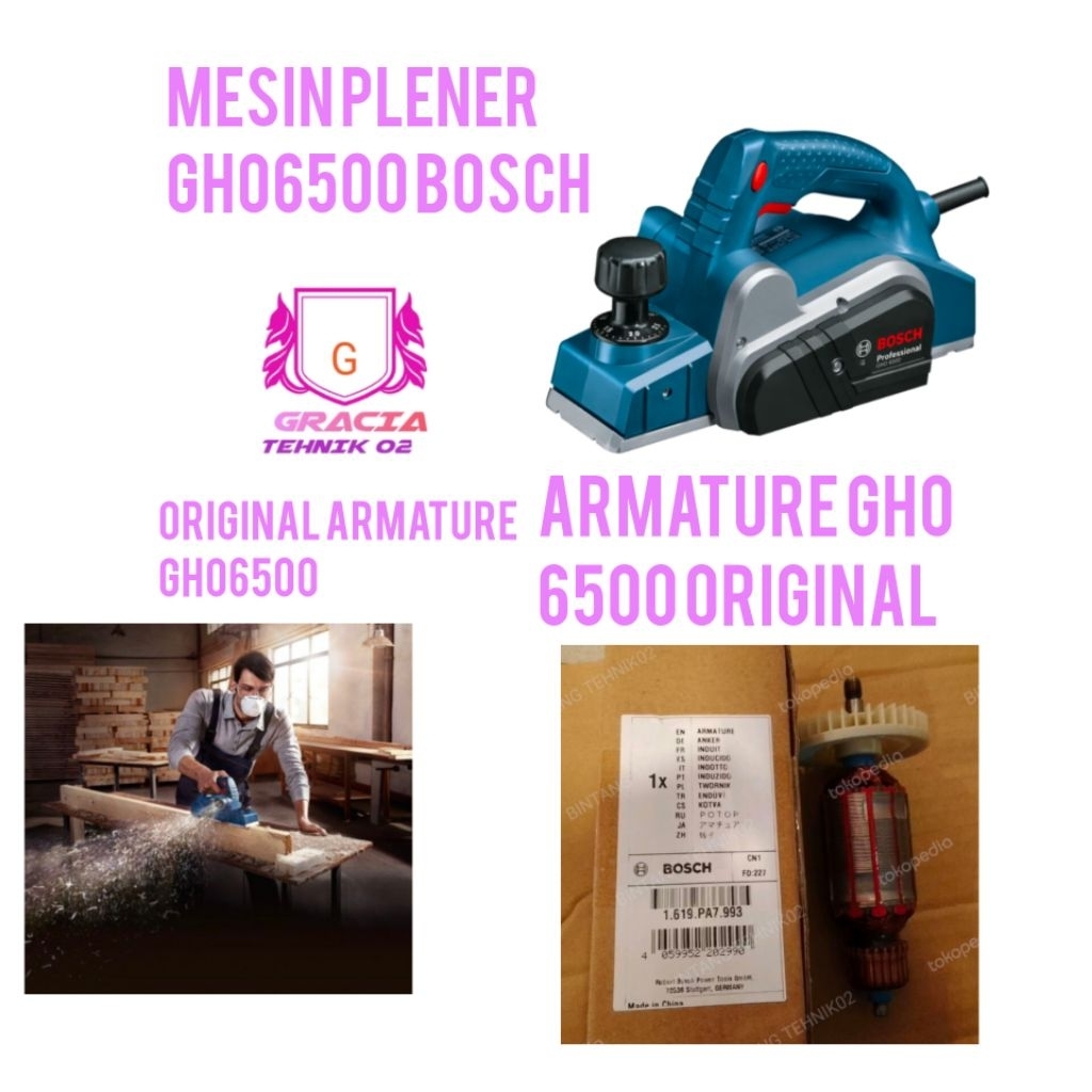 ARMATURE ANGKER GHO 6500 FOR MESIN SERUT BOSCH KETAM PLANER GHO6500 KA