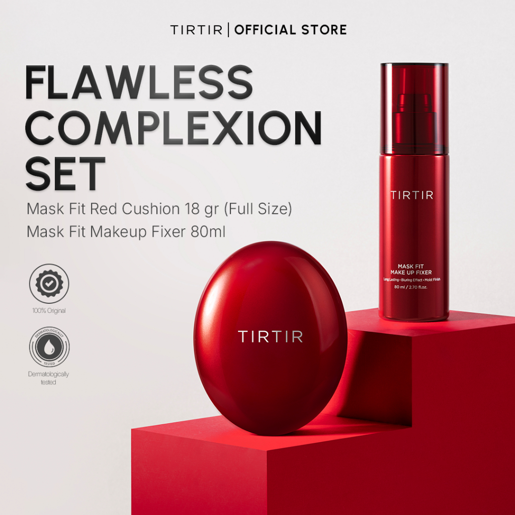 TIRTIR Flawless Complexion Set [Mask Fit Red Cushion 18g + Mask Fit Make Up Fixer 80ml]