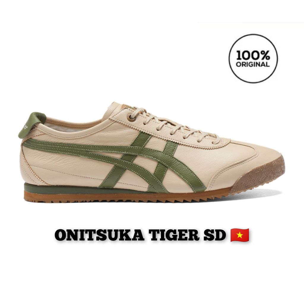 Sepatu Pria Dan Wanita Super Deluxe - SD Vietnam Beige Green Unisex Oariginal OnitsukaTiger