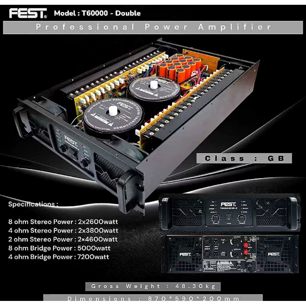POWER AMPLIFIER FEST T6000-DOBLE CLASS GB