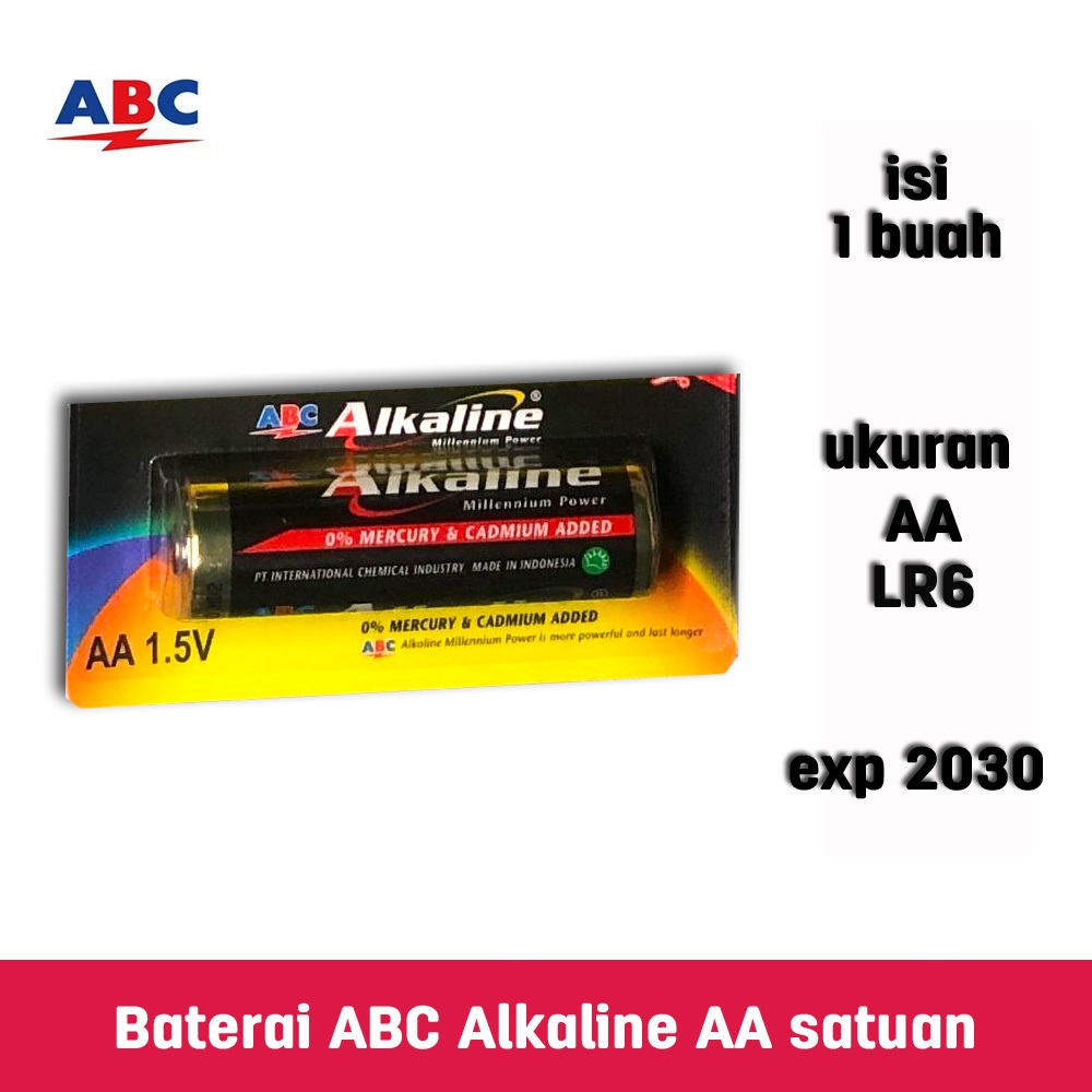 Baterai ABC Alkaline AA satuan Batere ABC Battery ABC Batery Alkaline Baterai A2 Batere LR6 AA per b