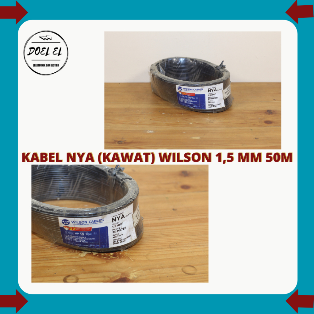 KABEL NYA 1 X 1,5 (KAWAT) WILSON MURNI TEMBAGA