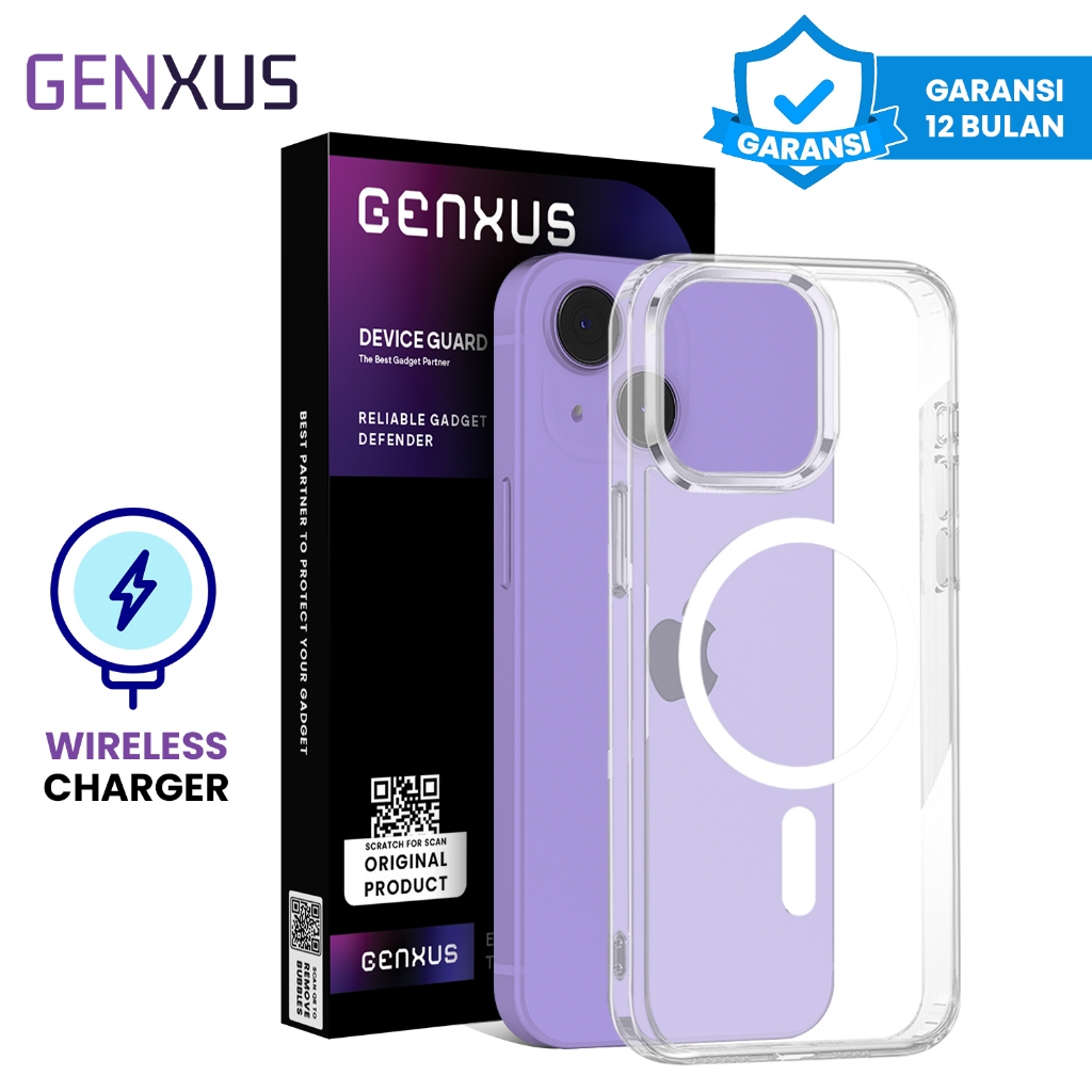 Genxus Magnetic Case for iPhone 13 Pro Max Clear Hybrid Bumper Casing Magnetik Support Wireless Char