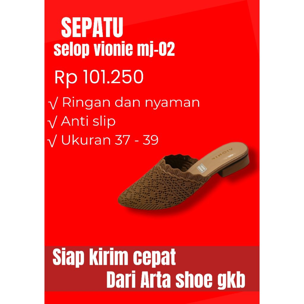 SEPATU SELOP WANITA - SEPATU SELOP VIONIE MJ02