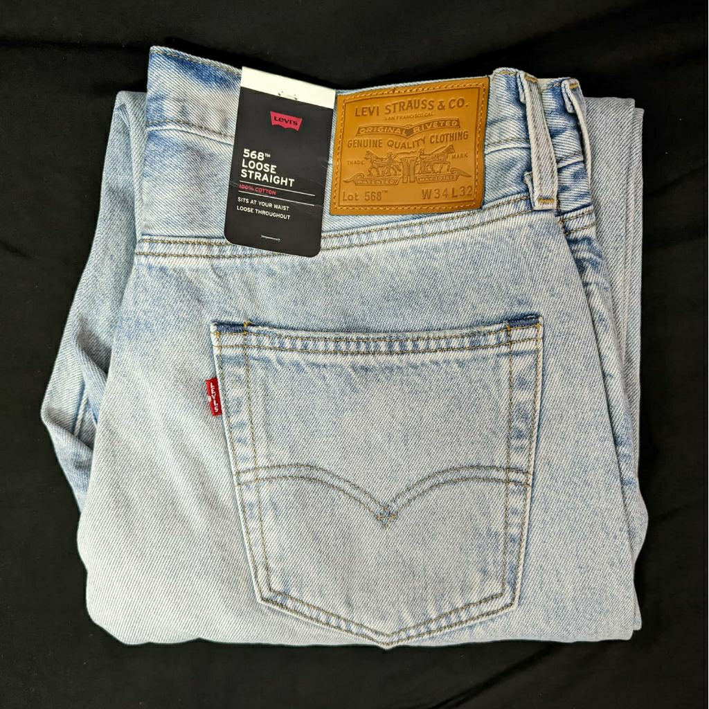 Levi’s Big E 568 Original Iced Blue Washed 568 Loose Straight Jeans (29037-0062) alt Levis 501 555 5