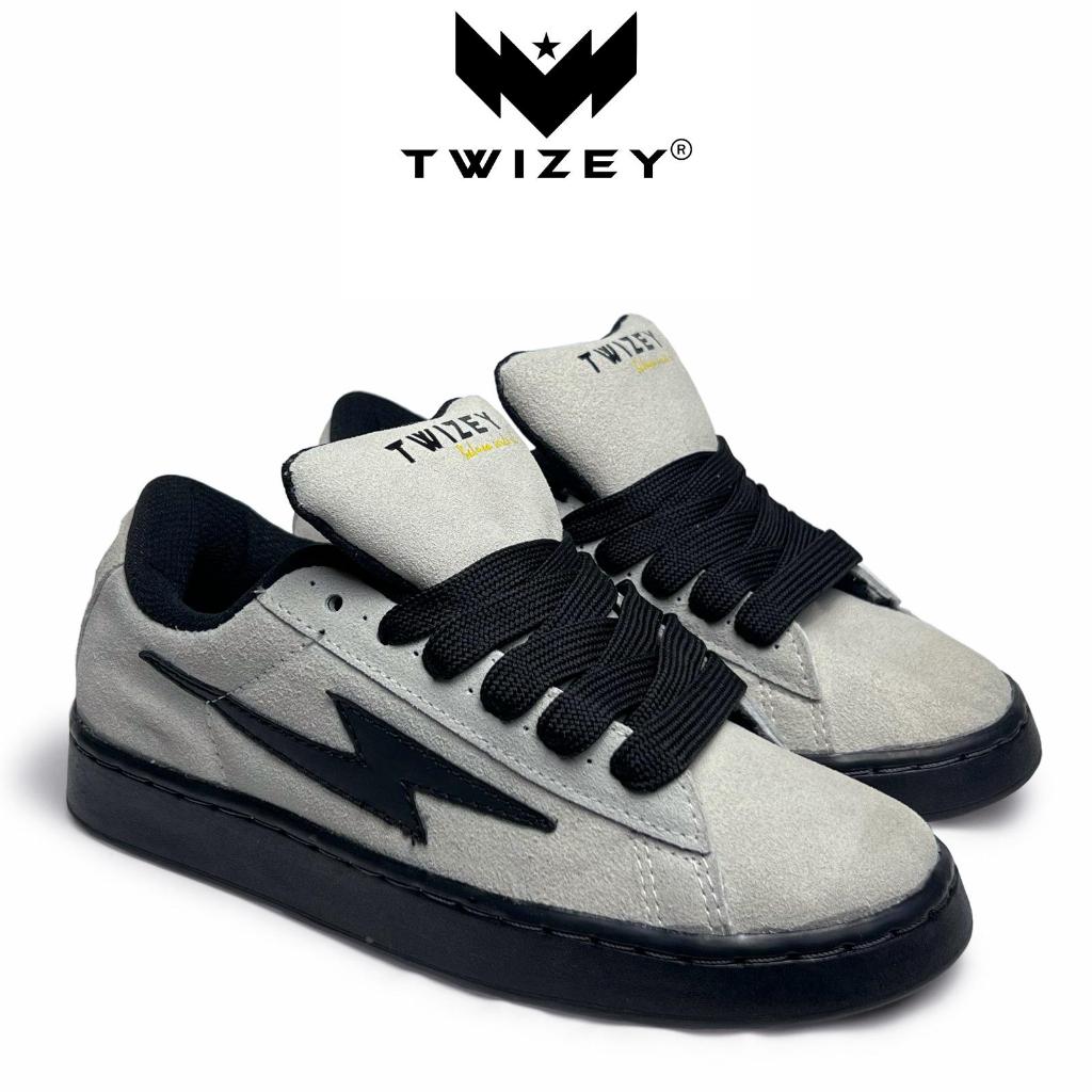 TWIZEY-SEPATU TWIZEY BIG BUMBLE GREY BLACK-SEPATU FULL SUEDE ORIGINAL LOKAL BRAND