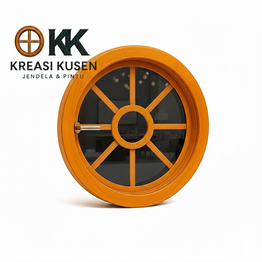 Jendela Bulat Minimalis Aetestics • Kusen Jendela Bulat Kayu Jati