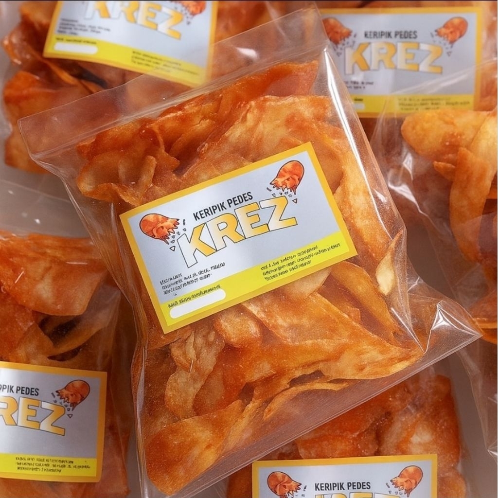 Keripik Singkong Pedas Balado Lengket Halal KREZ 250g – Pedesnya Nempel di Lidah, Bikin Nagih