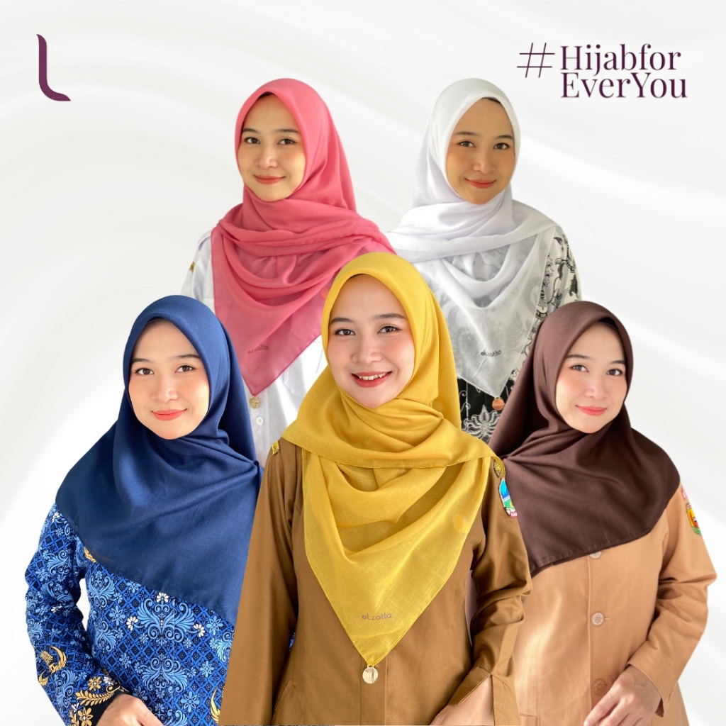 Elzatta Kerudung Hijab Segi Empat Polos Elzatta Original Keisha Paris