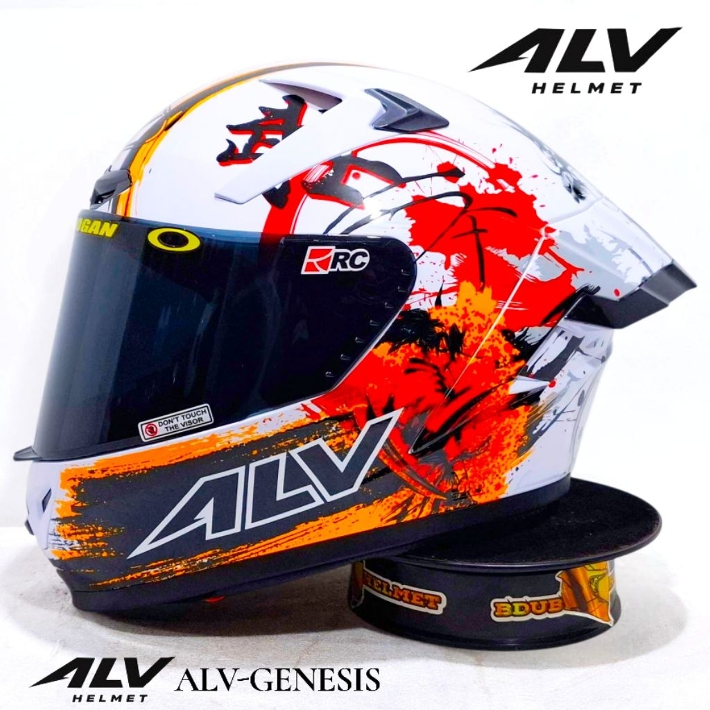 Helm Alv Genesis JP Culture white paket ganteng spoiler 3D