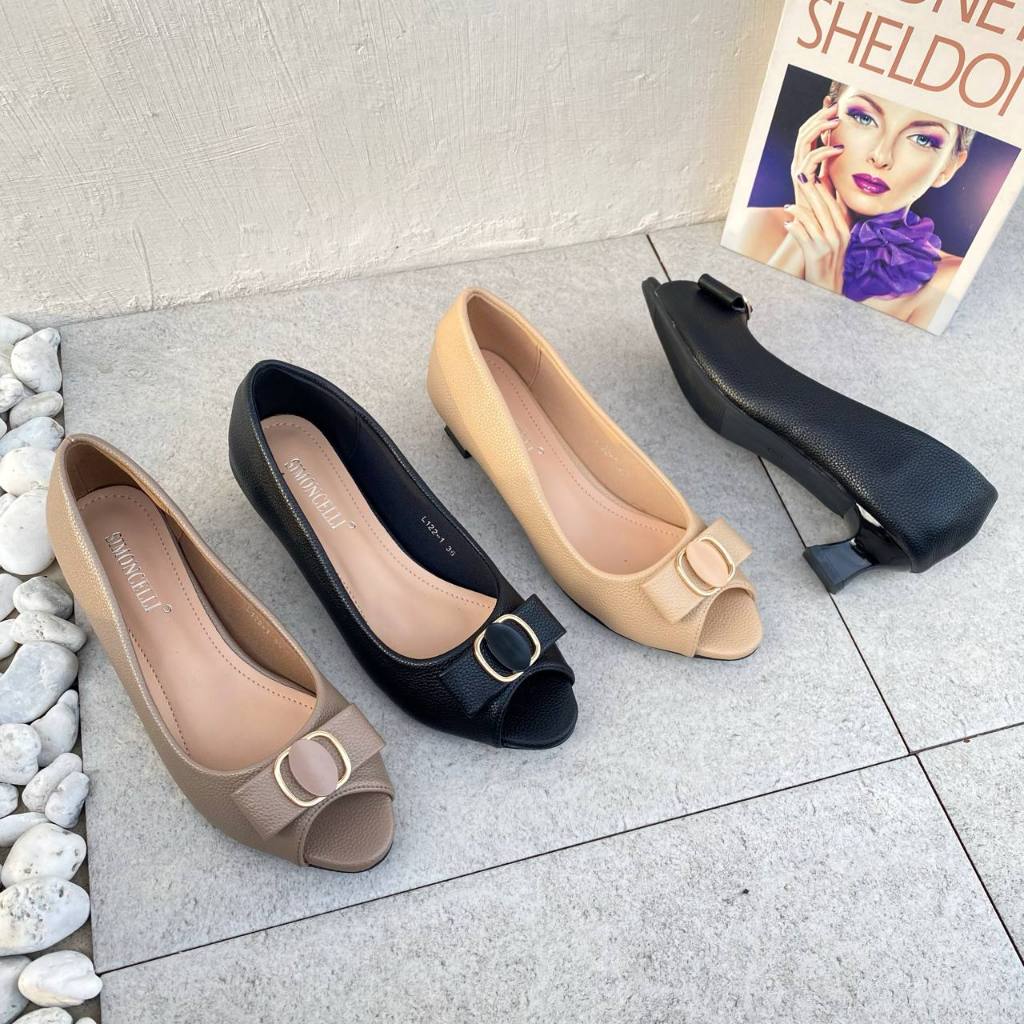 Simoncelli Sepatu Wanita Hak Tahu 3 Cm | Sepatu Wanita | Sepatu Kondangan | Heels Kerja Hitam | Sepa