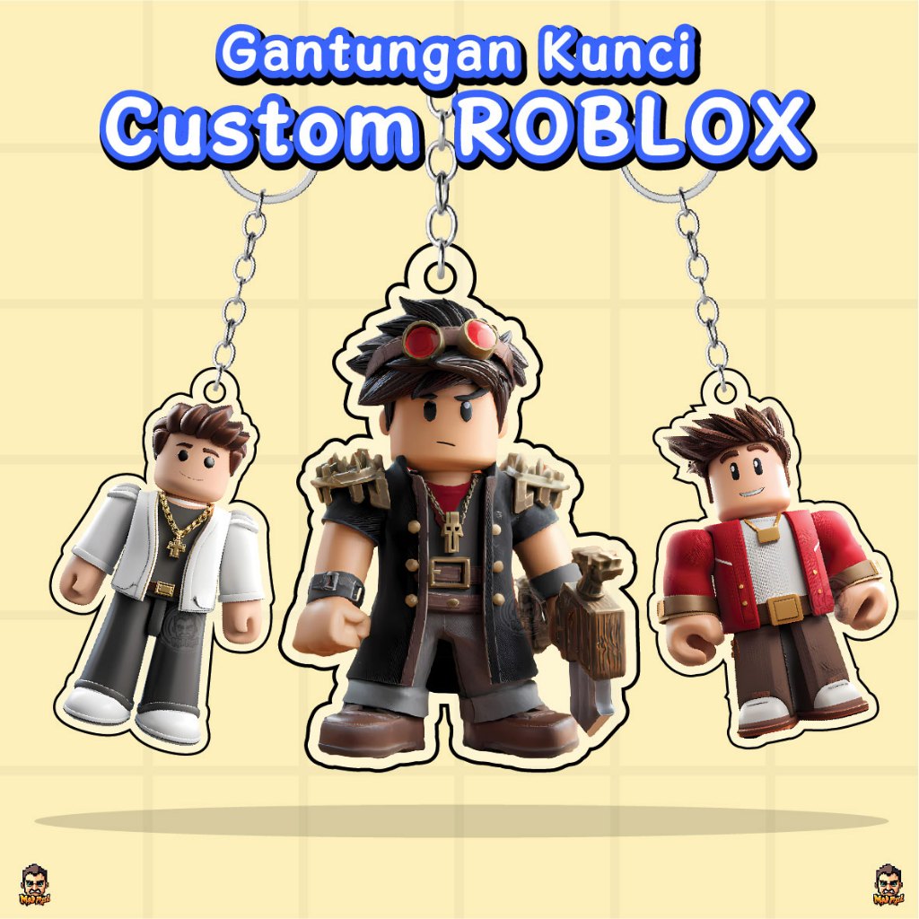 Gantungan Kunci Custom Roblox / Acrylic KeyChain Roblox / Gantungan Kunci Lucu / Roblox Keychain / G